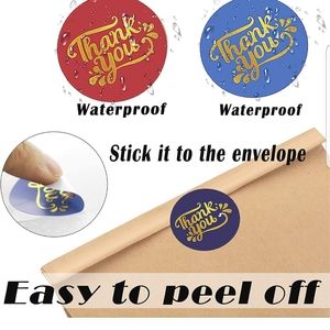 100 ct  1.5" Round Thank You Stickers Small Business, Multiple Designs